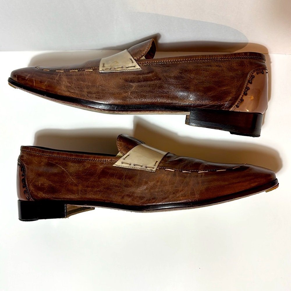 Koi Brown Leather Loafers with Cream Band 
Size 44 (10/10.5)
 7.5/10 condition - Picture 10 of 11